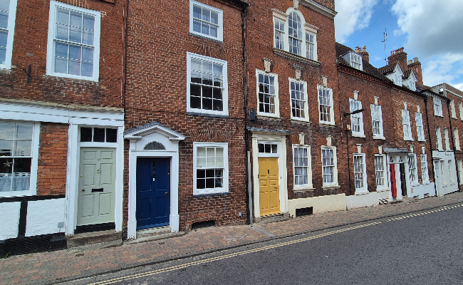Terraced properties in Worcester
